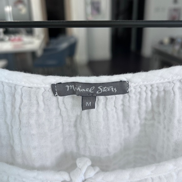 Michael Stars White gauzy top coverup M - Picture 2 of 5